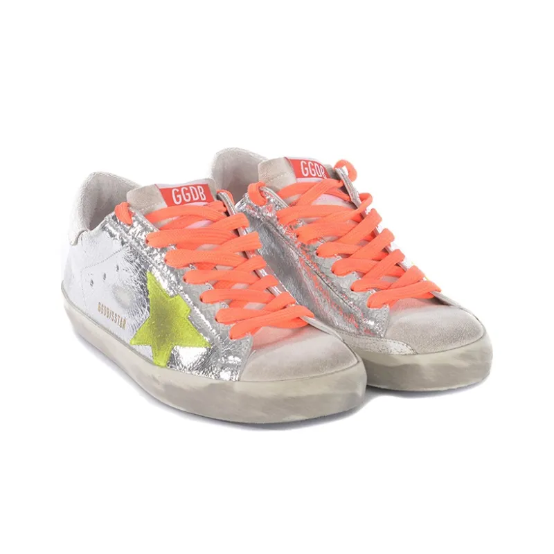 Golden Goose Super Star Stylish Skateboarding Shoes Men's Silver-2