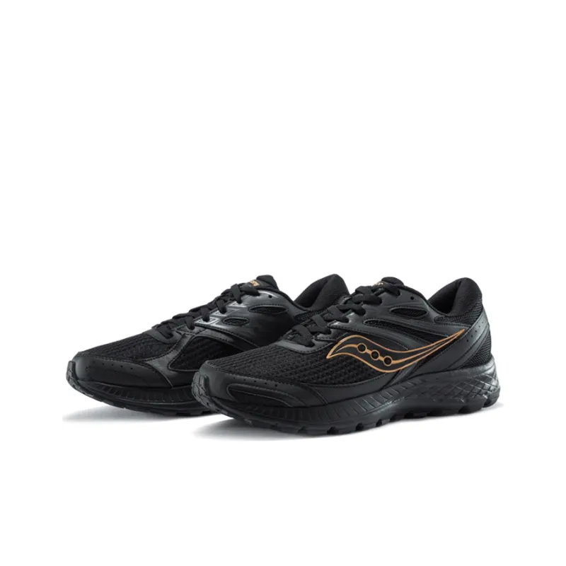 Saucony Cohesion 13 Cushioning Anti-Slip Wear-Resistant Breathability Low-Top Running Shoes Men's Black Gold-2