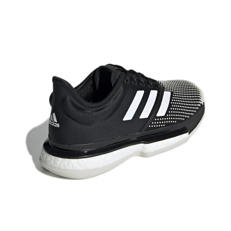 Adidas Solecourt Clay Wear Resistant Coverage Low Top Tennis Shoes Women's Charcoal Black-2