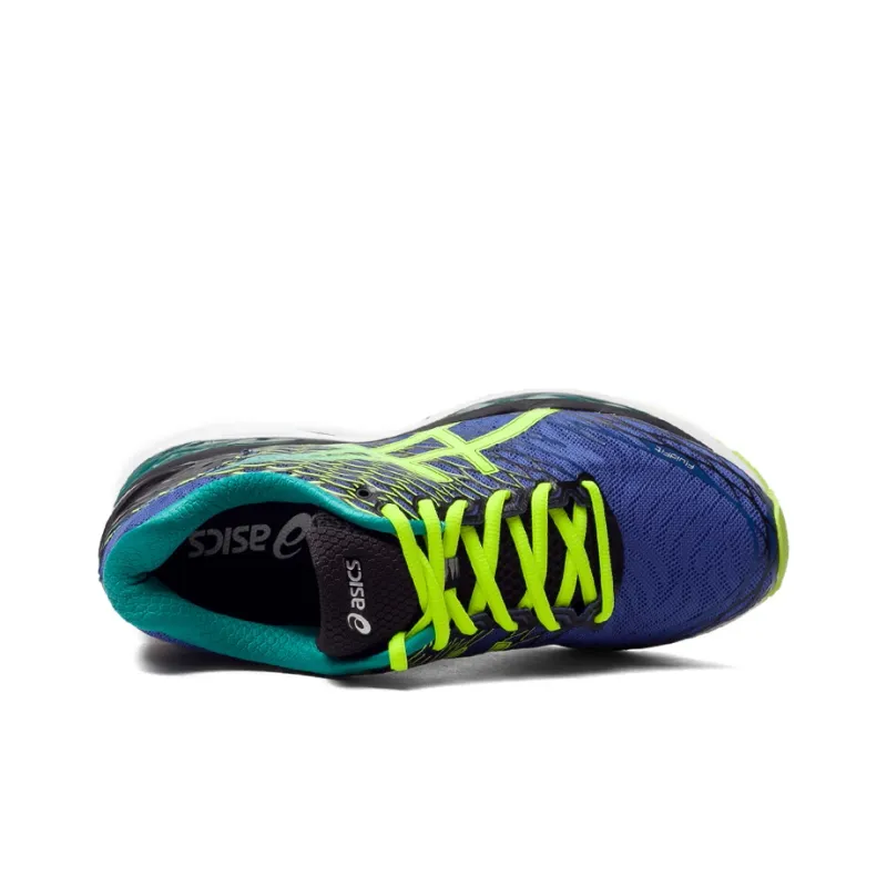 Asics GEL-Nimbus 18 Wear-Resistant Low-Top Running Shoes Men's Blue Yellow-3