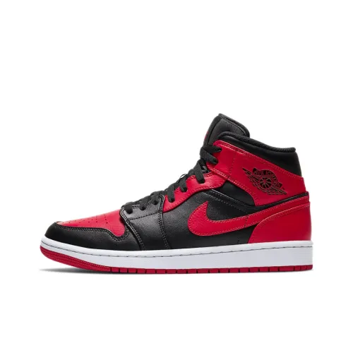 Jordan 1 Mid Banned red and black 