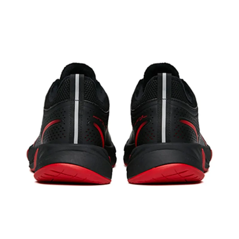 Anta Running Collection Lightweight Low Top Running Shoes Men's Black Red-3