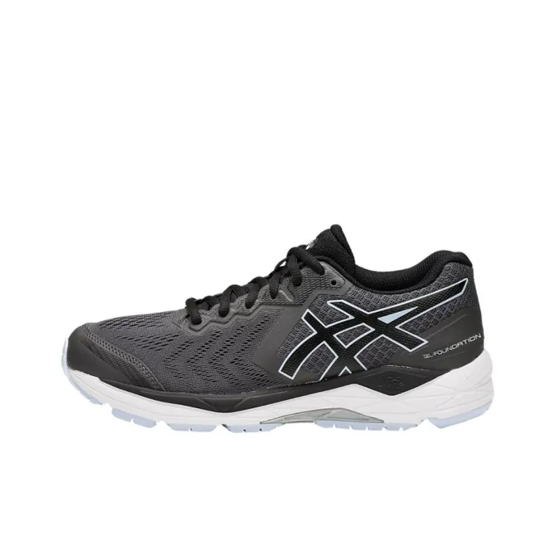 Asics Gel-Foundation 13 Breathable Wear-Resistant Slip-Resistant Low-Top Running Shoes Women's Gray Black D-Width-0