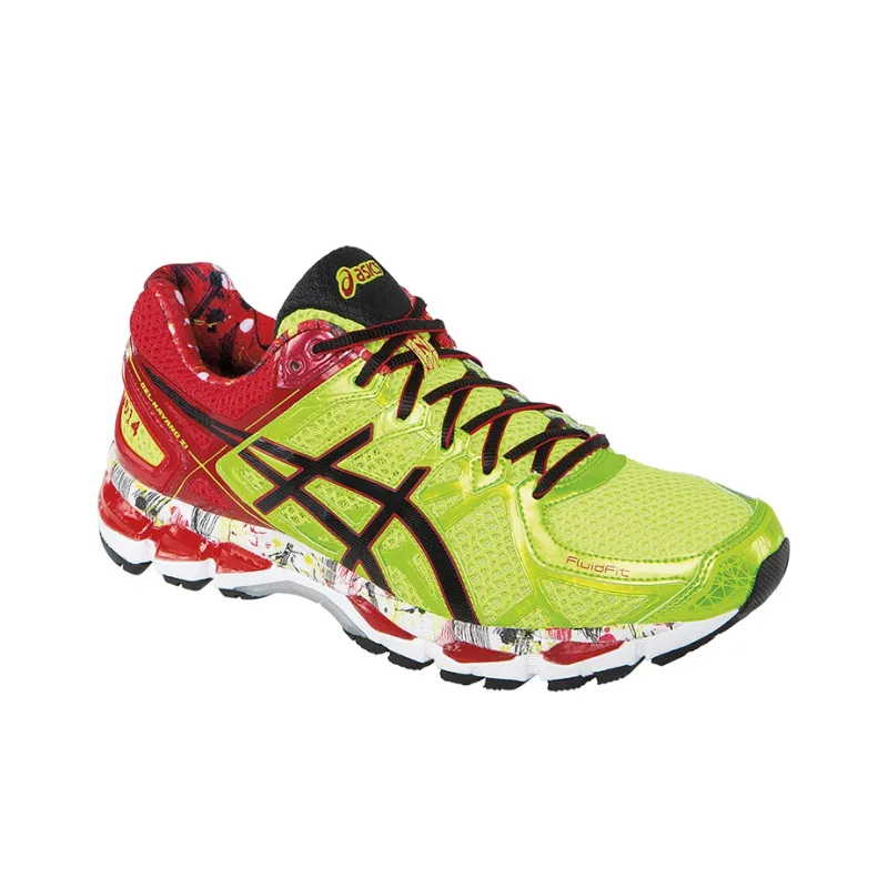 Asics Gel-Kayano 21 Wear-Resistant Low-Top Running Shoes Men's Yellow Red Multicolor-1