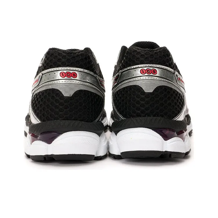 Asics Gel-Cumulus 16 Wear-Resistant Slip-Resistant Low-Top Running Shoes Men's White Red Silver 4E-Width-2