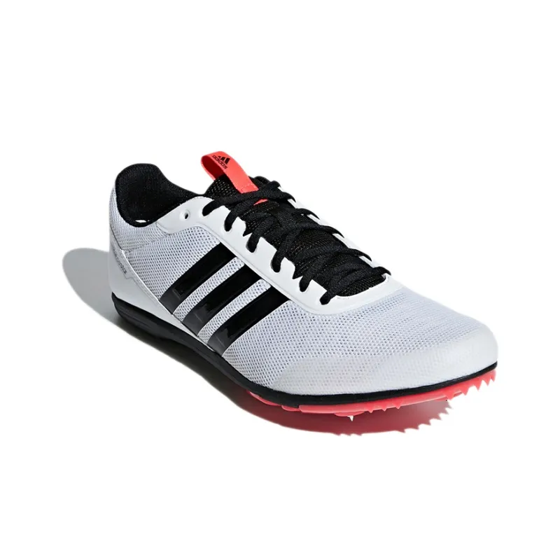 Adidas Distancestar Spikes Cushioned Wear Resistant Coverage Low Top Running Shoes Men's White Black-2