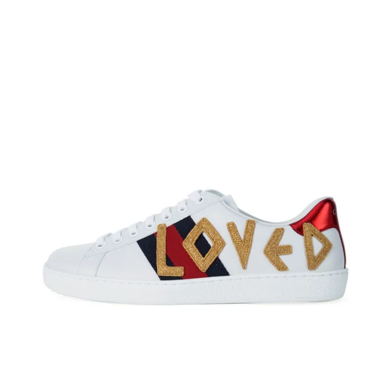 GUCCI Women's Ace Embroidered 'Loved' Women's-0