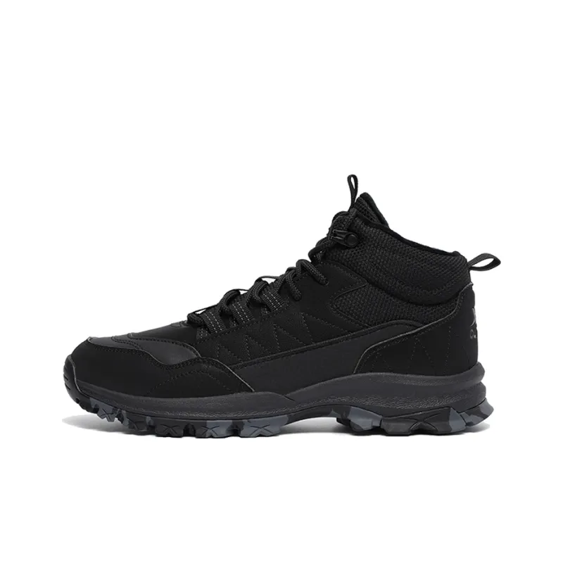 XTEP Anti Slip And Wear Resistant Warm Mid Top Trekking Shoes Men's Black-0