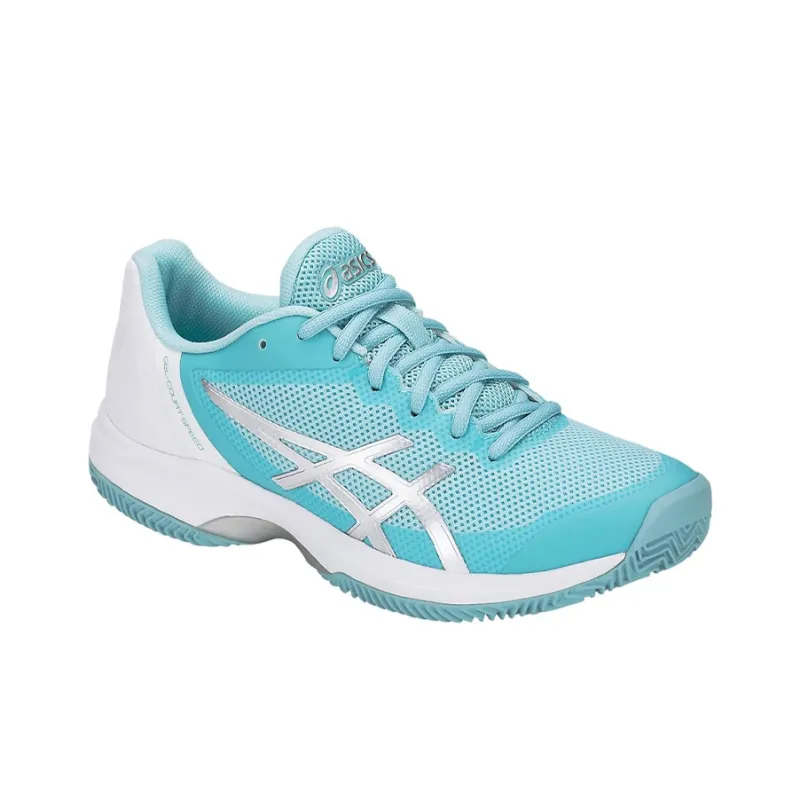 Asics Gel-Court Speed Wear-Resistant Low-Top Running Shoes Women's Blue Silver White-2