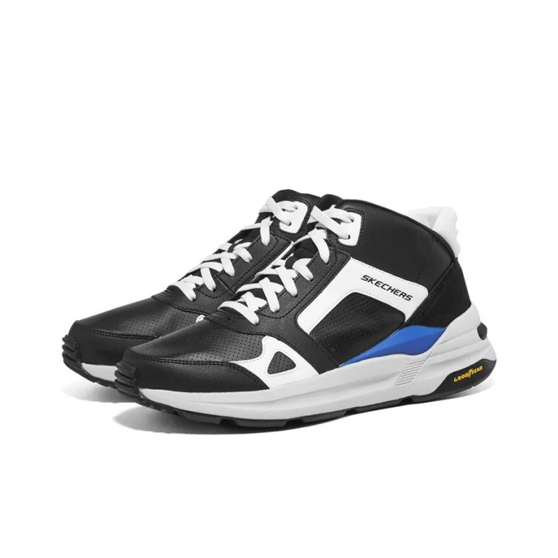 Skechers Global Jogger Anti Slip Wear Resistant Mid Top Casual Shoes Men's Black Blue-3