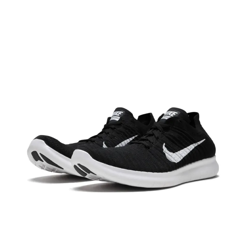Nike Free Run Flyknit Black/White-2