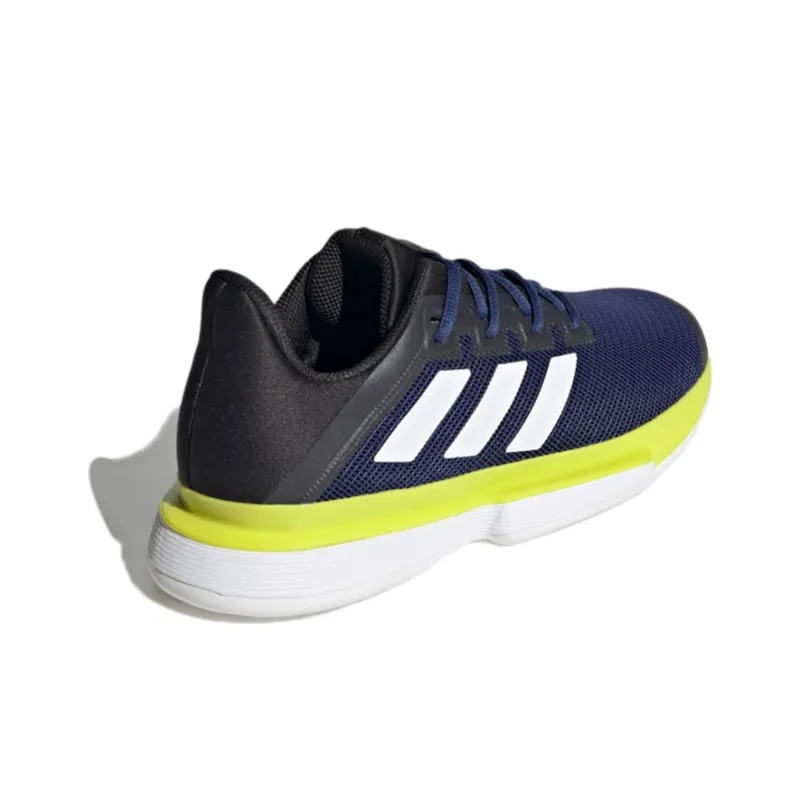 Adidas Solematch Bounce Tennis Shoes Men Low Top Blue/Black/Yellow-3