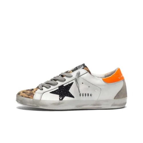 Golden Goose Super-Star Skateboard Shoes Women's Low-Top Leopard/Orange