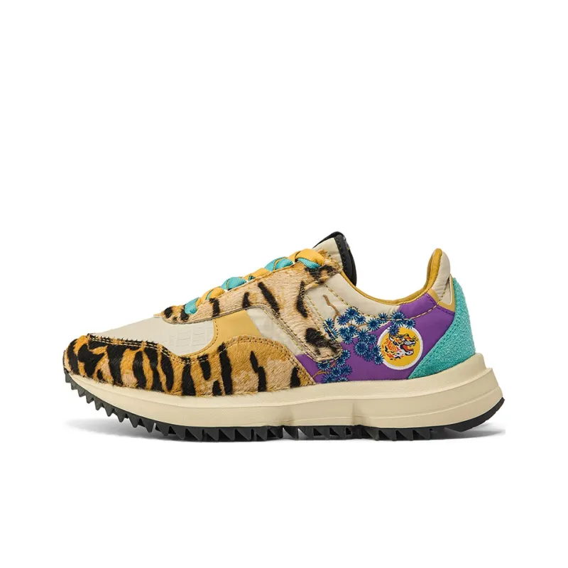 Kappa KAPPA Year Of The Tiger Collection Wear-Resistant Coverage Low-Top Running Shoes Unisex Silver Gray-0