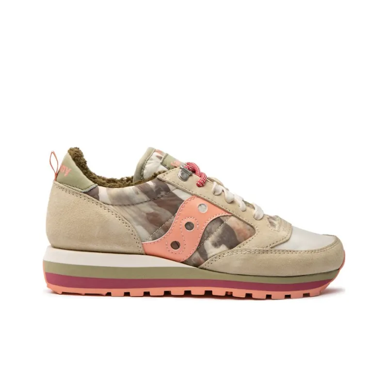 Saucony Jazz Triple Retro Warm Low-Top Running Shoes Women's Light Khaki Standard M-1
