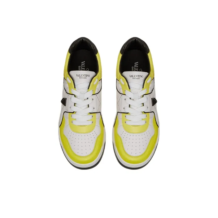 Valentino One Stud Low 'White Yellow'-3