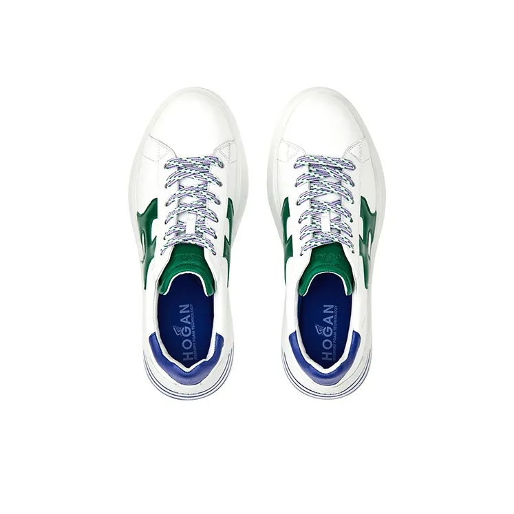 HOGAN Rebel Cushioning Anti-Slip And Wear-Resistant Low-Top Sports Casual Shoes Women's White Green-4