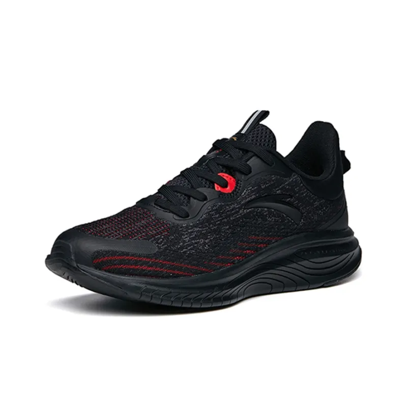 Anta Breathable Low Top Running Shoes Men's Black Red-2