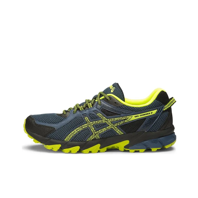 Asics Gel-Sonoma 2 Wear-Resistant Low-Top Running Shoes Men's Blue Black Yellow-0