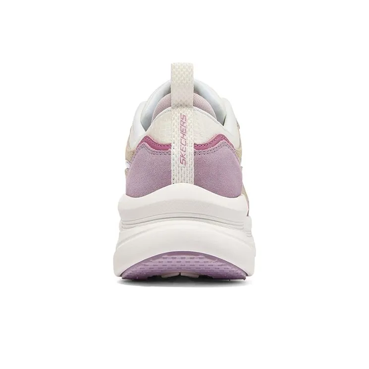 Skechers D'lux Walker Cushioning Anti-Slip And Wear-Resistant Low-Top Casual Running Shoes Women's White Pink-3