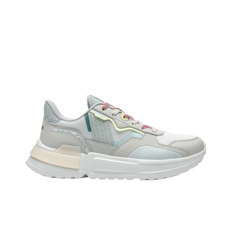 XTEP Vintage New 80 Casual Shoes Women's Low-Top Light Heather Gray/Sail White-1