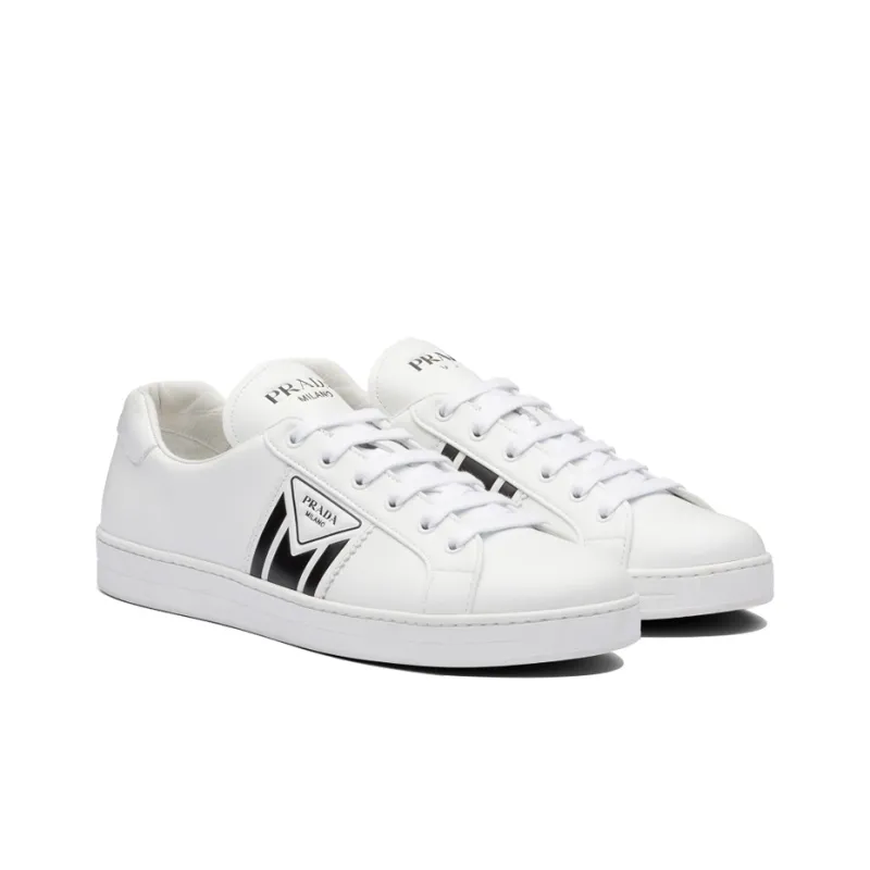 PRADA New Avenue Leather Low 'White Black'-1