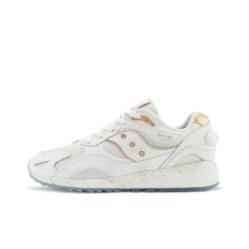 Saucony Shadow 6000 Wear Resistant Low Top Casual Running Shoes Unisex White Gold