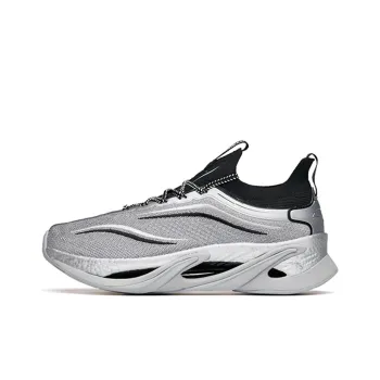Anta Running Collection Cushioned Anti-Slip And Wear-Resistant Lightweight Low-Top Running Shoes Men's Silver Black
