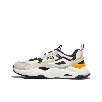 FILA Rayflide Cushioning Anti Slip And Wear Resistant Low Top Casual Shoes Unisex Blue Yellow Korean Style