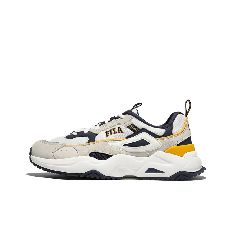 FILA Rayflide Cushioning Anti Slip And Wear Resistant Low Top Casual Shoes Unisex Blue Yellow Korean Style-0