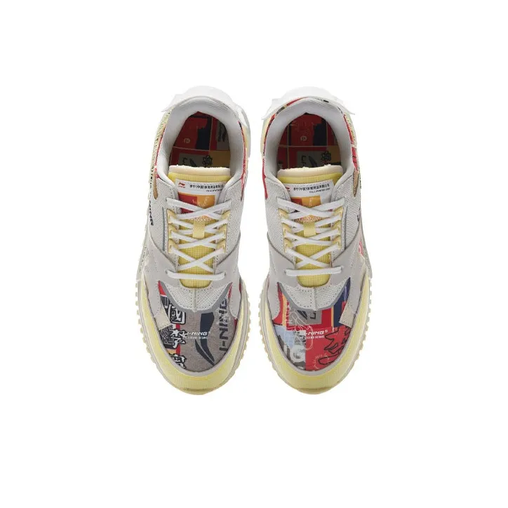 LiNing 001 Running Shoes Men Low Top Ivory/White Sand Gray-2