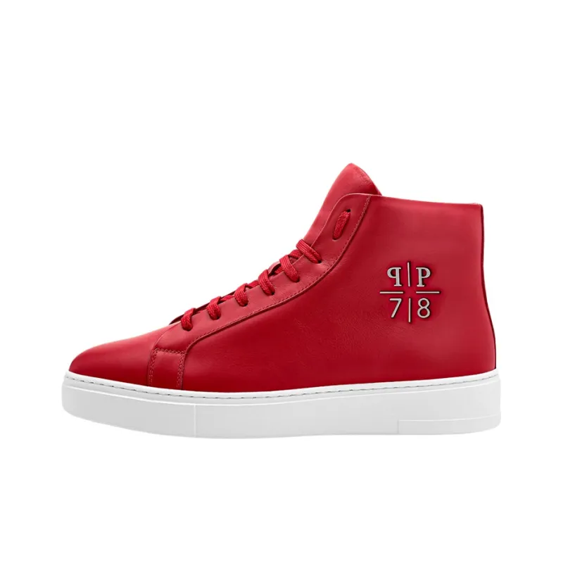 PHILIPP PLEIN Skateboard Shoes Men High-Top Red-0