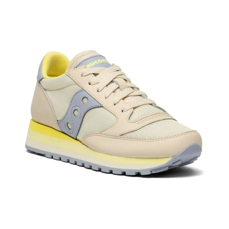 Saucony Jazz Triple Blossom Low-Top Running Shoes Women's White Blue Yellow Standard M-2