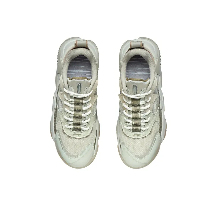 LiNing Ink Mist Ink Mist Cushioning Rebound Low-Top Casual Shoes Men's Oat Gray-3