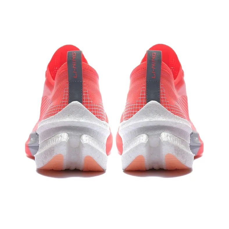 LINING Feidian 2 Elite Running Shoes Men Low Top Standard White/Neon Fruit Red-3