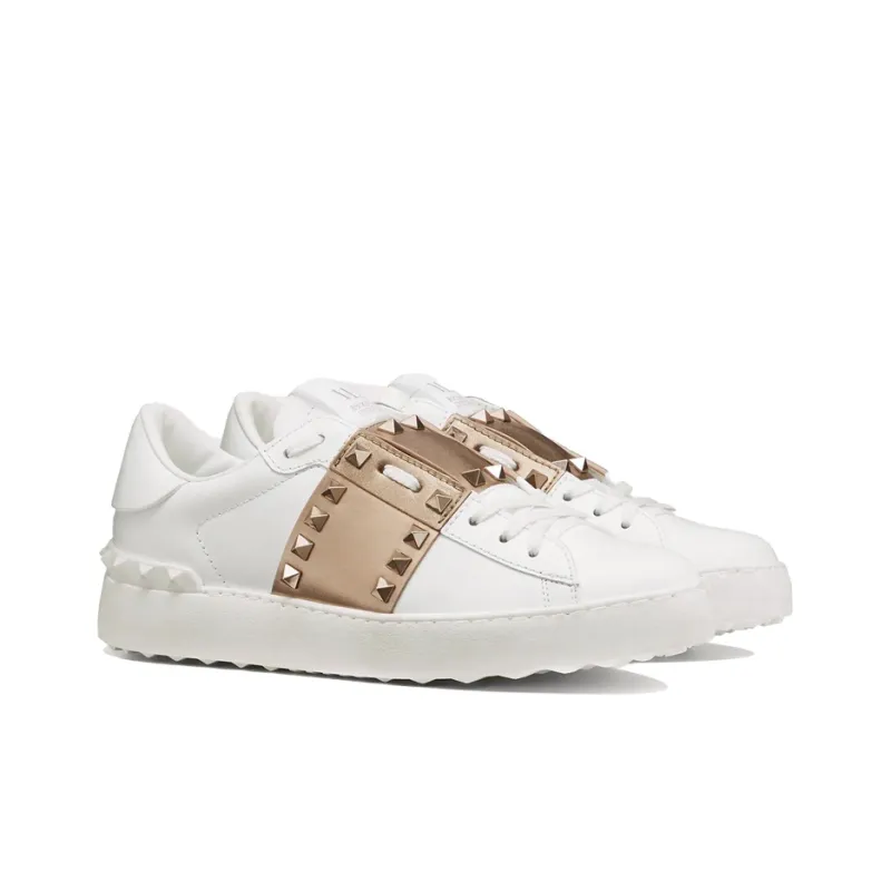 Valentino Women's Rockstud 'Untitled - White Metallic Gold'-2