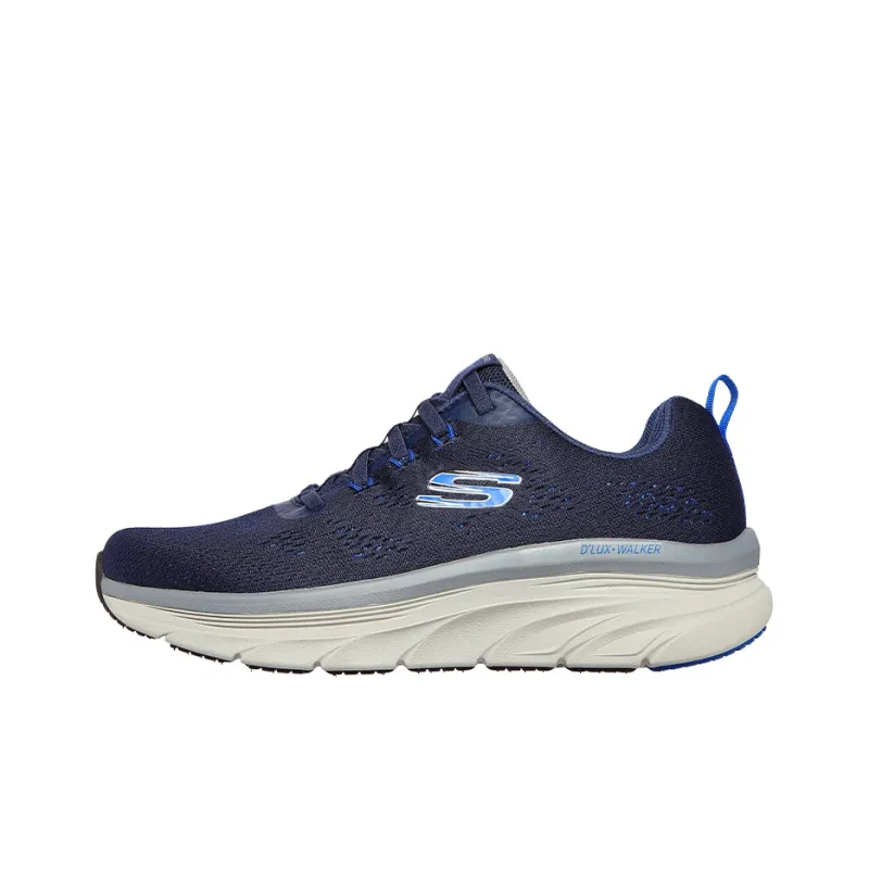 Skechers Relaxed Fit D'lux Walker Commuter Breathable Lightweight Low-Top Running Shoes Men's Blue-0