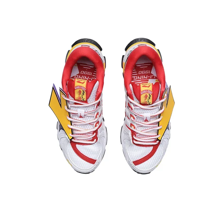 LiNing Furious Rider ACE Cushioning Anti Slip Wear Resistant Breathability Low Top Running Shoes Women's White Red-3