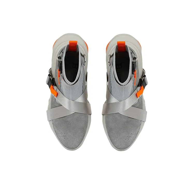 BALMAIN B Bold High Top Chunky Sneakers Men's Gray-3