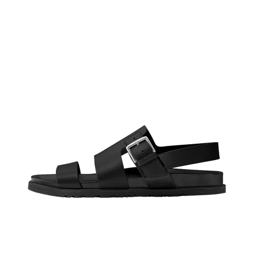 HERMES Corentin Beach Sandals Men Black