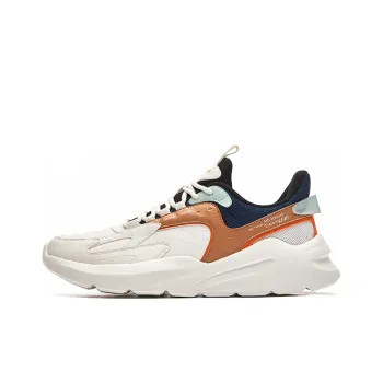 Erke Bashan Cushioning Lightweight Wear Resistant Coverage Slip Resistant Low Top Casual Shoes Men's White Orange