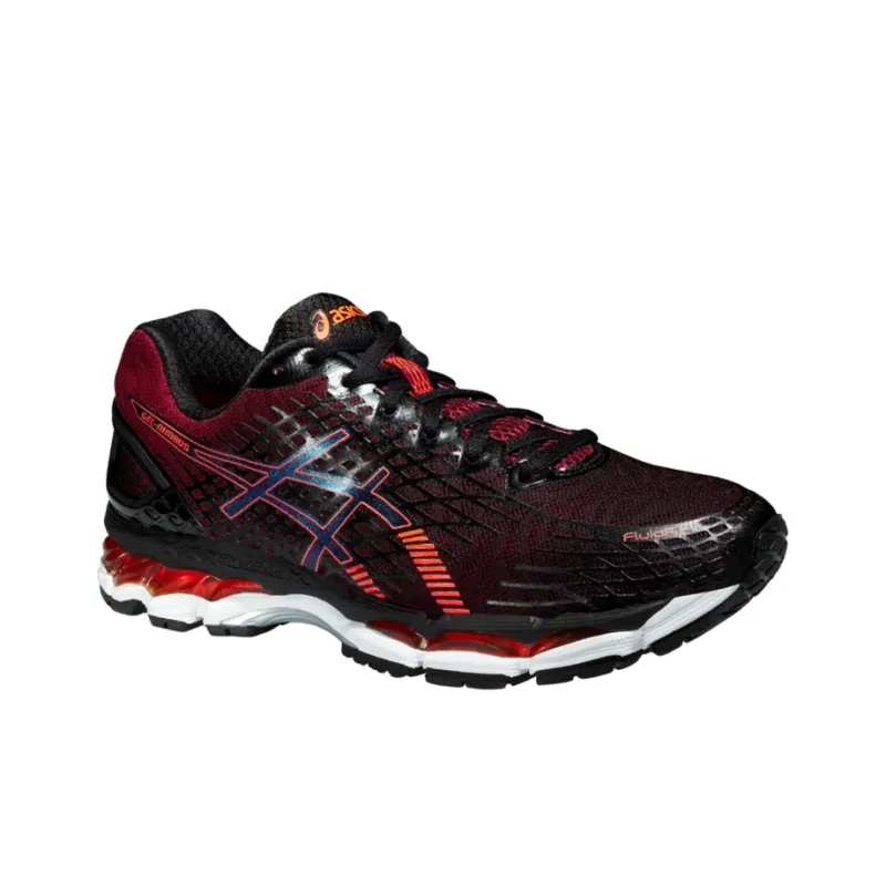 Asics GEL-Nimbus 17 Wear-Resistant Slip-Resistant Cushioning Low-Top Running Shoes Men's Black Red-1