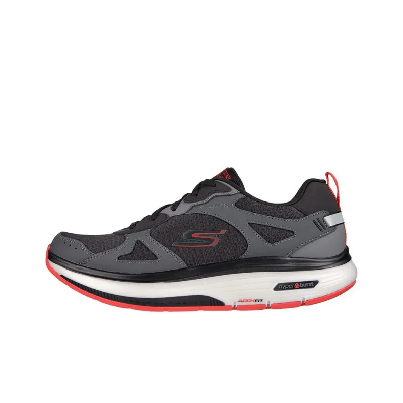 Skechers Go Walk Workout Walker Cushioning Anti-Slip And Wear-Resistant Low-Top Casual Shoes Black Red-0