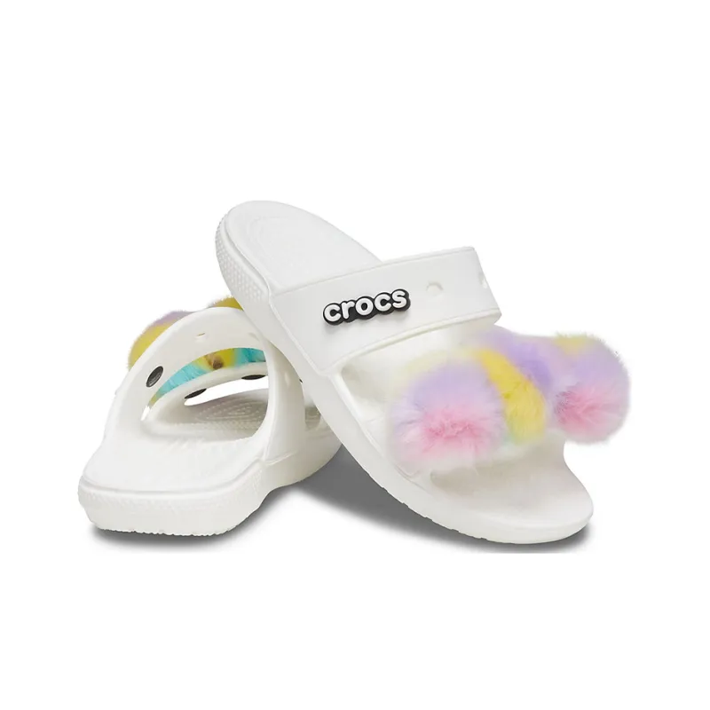 Crocs Classic Fur Sure 2 Straps Sandals 'White'-5