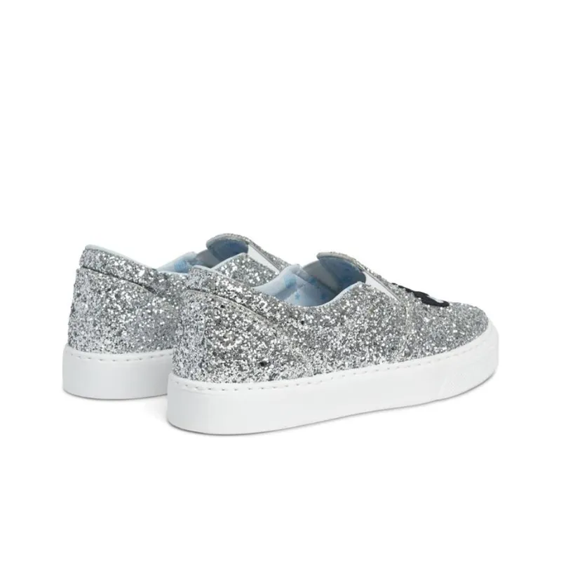 CHIARA FERRAGNI Eyestar Low-Top Stylish Skateboarding Shoes Women's Silver-3