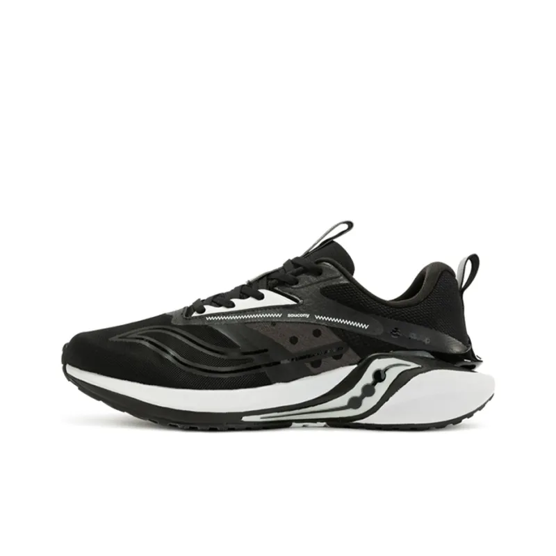 Saucony Coyote Hybrid Low-Top Running Shoes Men's Black White-0