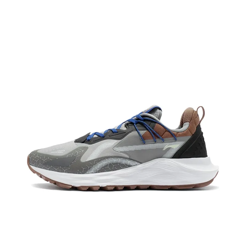 LiNing Cloud Shield PLUS Rebound Low Top Running Shoes Men's Snow Gray Color-0