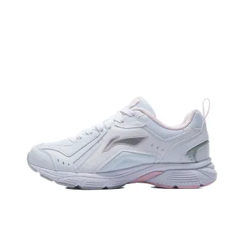 LiNing Cushioning Anti Slip And Wear Resistant Low Top Running Shoes Women's White Red