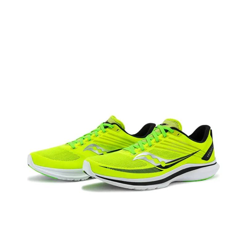 Saucony Cushioning Anti Slip Wear Resistant Breathability Low Top Running Shoes Men's Neon Yellow-2