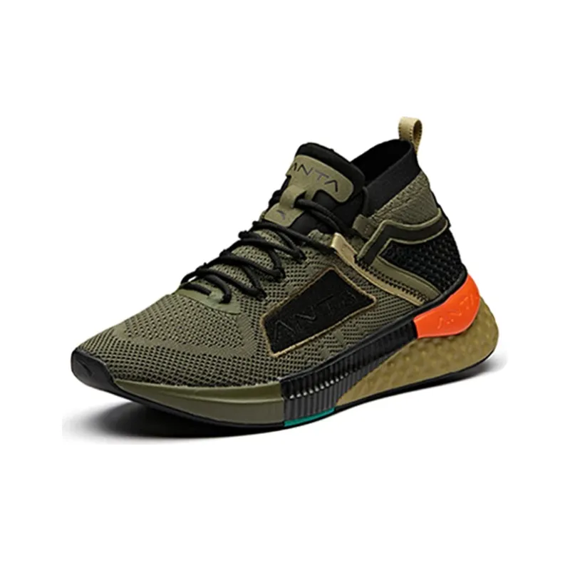 Anta Shock Absorbers With Slip Resistant And Abrasion Resistant Properties Mid Top Running Shoes Men's-2
